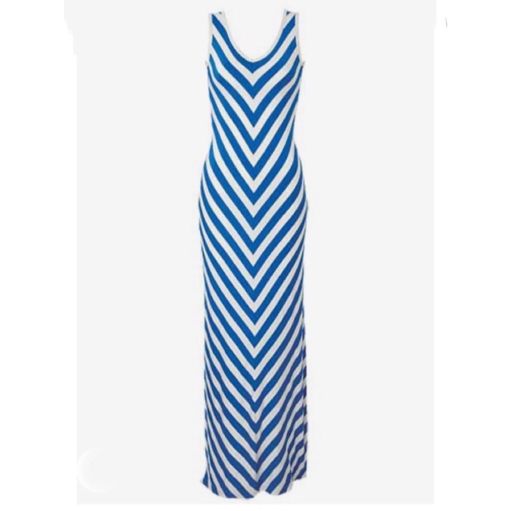 NWOT Cool Wear Chevron Stripe V-Neck Maxi Dress